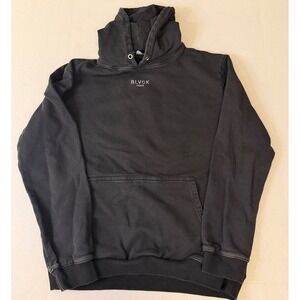 BLVCK PARIS Pullover Hoodie Sweatshirt Black Graphic Print French Terry size XL